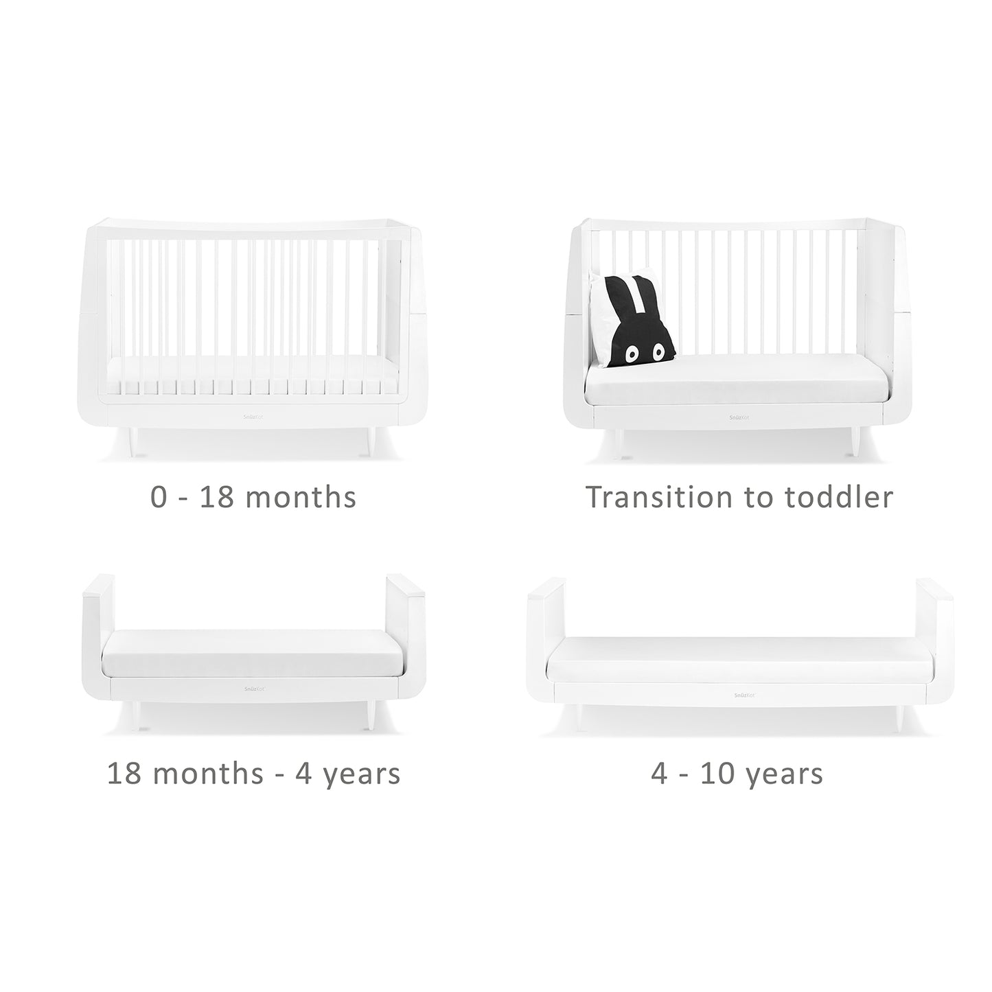 Snuz- Kot Skandi Cot Bed - White