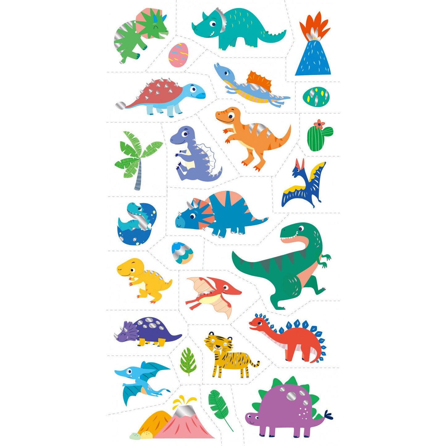 Avenir - Tattoo Sticker - Dino | 52Pc Set Of Temporary Tattoos -Multicolor