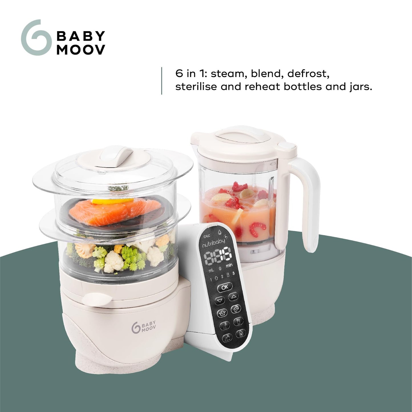 Babymoov -  Nutribaby + 6 In1 Baby Food Processor - Beige