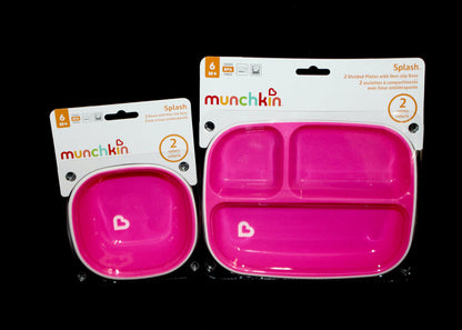 Munchkin- 4Pk Splash Dining Set-Pink/Purple