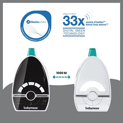 بيبي موف - جهاز مراقبة الطفل الصوتي إكسبرت كير بانبعاثات منخفضة - أبيض