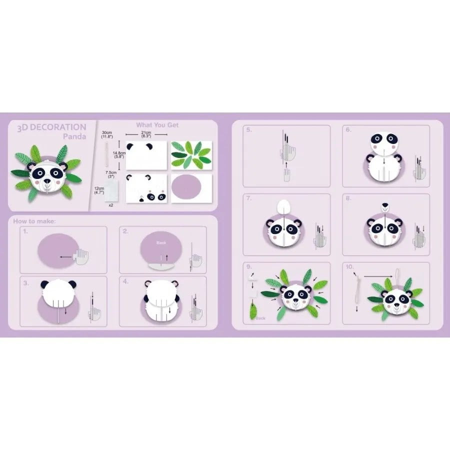 Avenir - 3D Decoration - Panda Kit-Multicolor