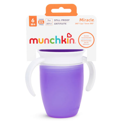 Munchkin- Miracle® 360° Trainer Cup 7Oz - 6 Months + - Purple