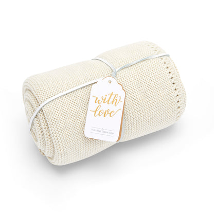 Snuz-Organic Knitted Cellular Baby Blank - Linen