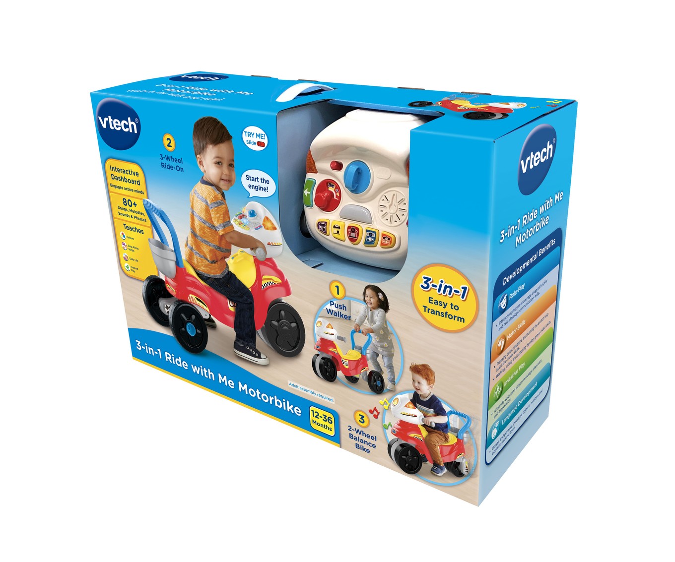 Vtech -  3-In-1 Ride With Me Motorbike