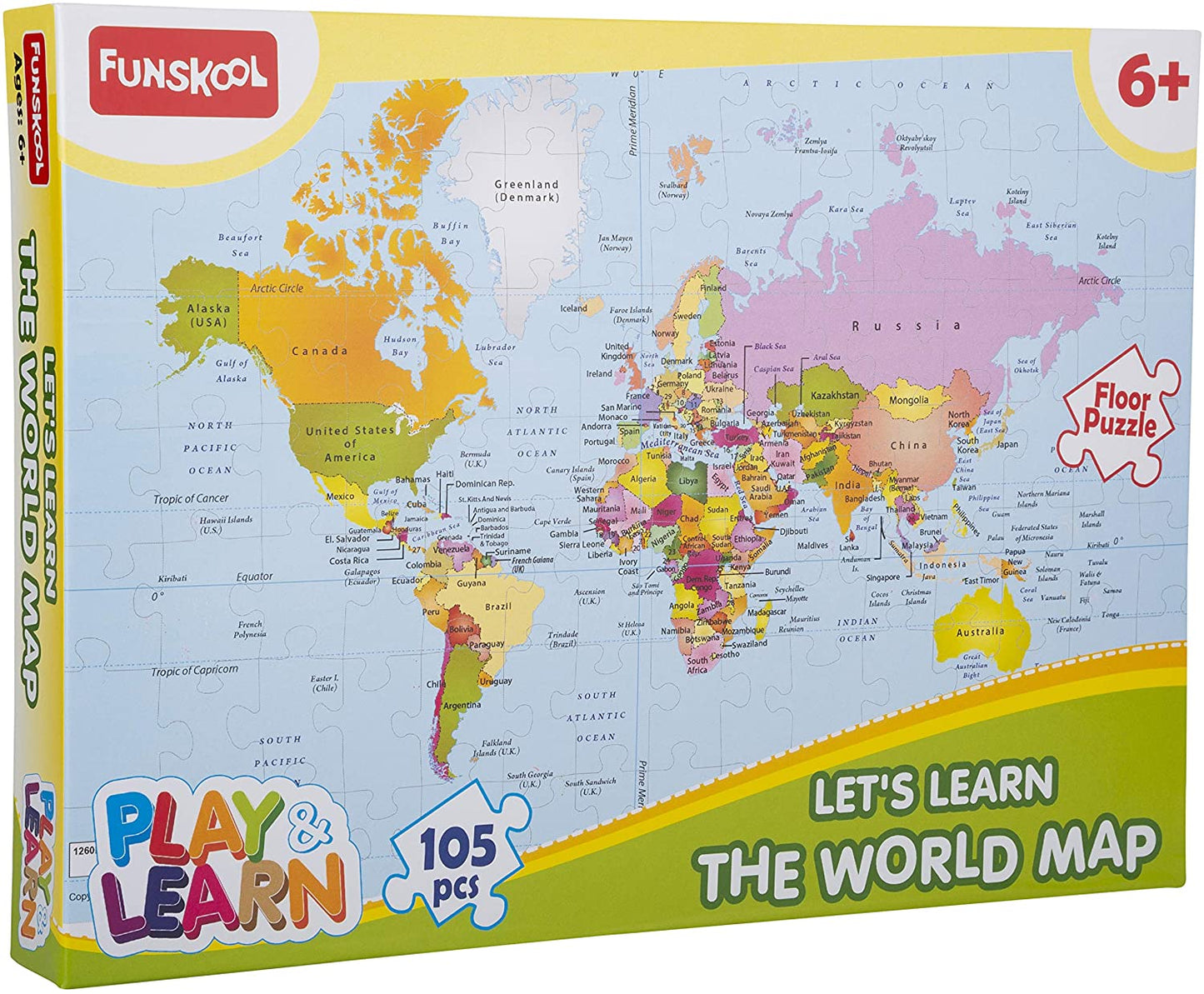 Funskool -  World Map-Multicolor