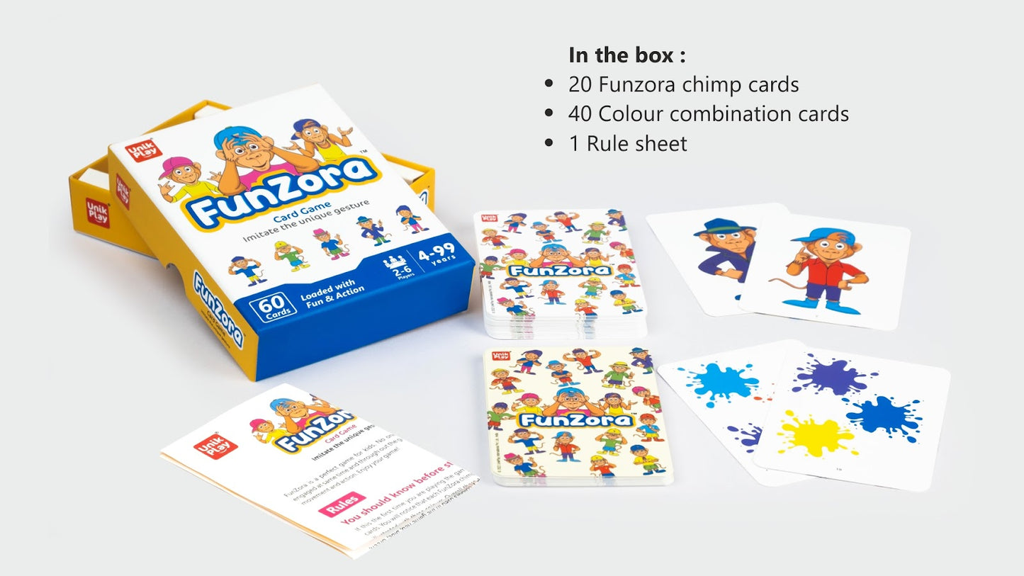 Unikplay -  Funzora Card Game | Easy To Learn, Playing Card Games, Fun Family Brain Games-Multicolor