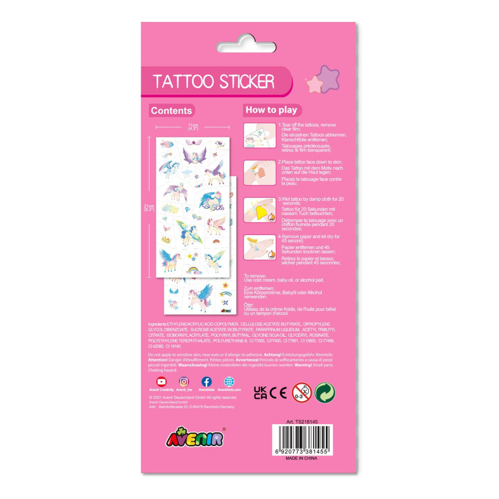 Avenir - Tattoo Sticker - Pegasus Series | 52Pc Set -Multicolor