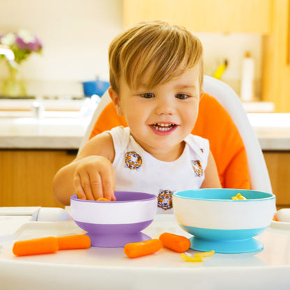 Munchkin- Stay Put™ Suction Bowls, Pack Of 3 -6 Months + - Blue, Green & Yellow