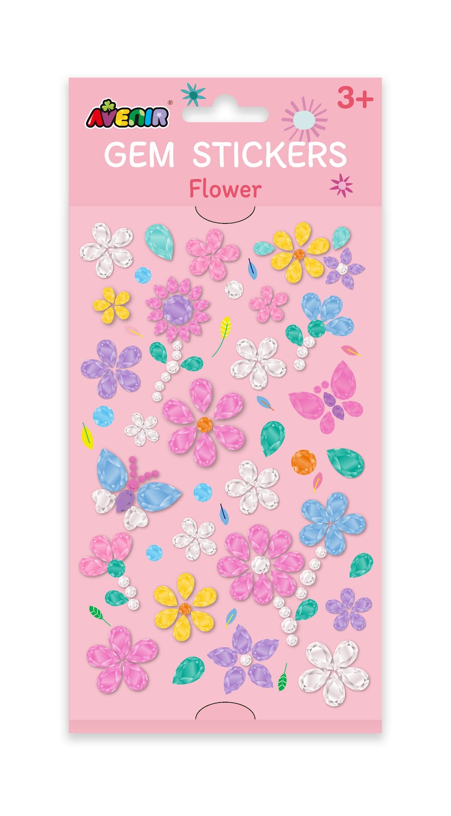 Avenir -  Gem Stickers - Flower| Self Adhesive Rhinestones Stickers-Multicolor