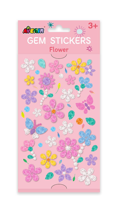 Avenir -  Gem Stickers - Flower| Self Adhesive Rhinestones Stickers-Multicolor