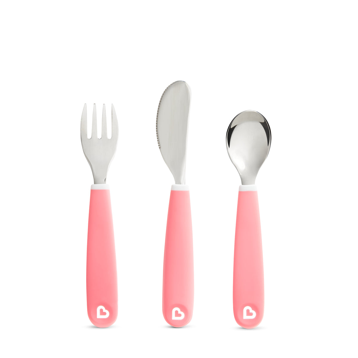 Munchkin- Splash™ Toddler Fork, Knife & Spoon Set - 18 Months + - Pink