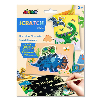 Avenir - Scratch - Dinos | Greeting Cards Set-Multicolor