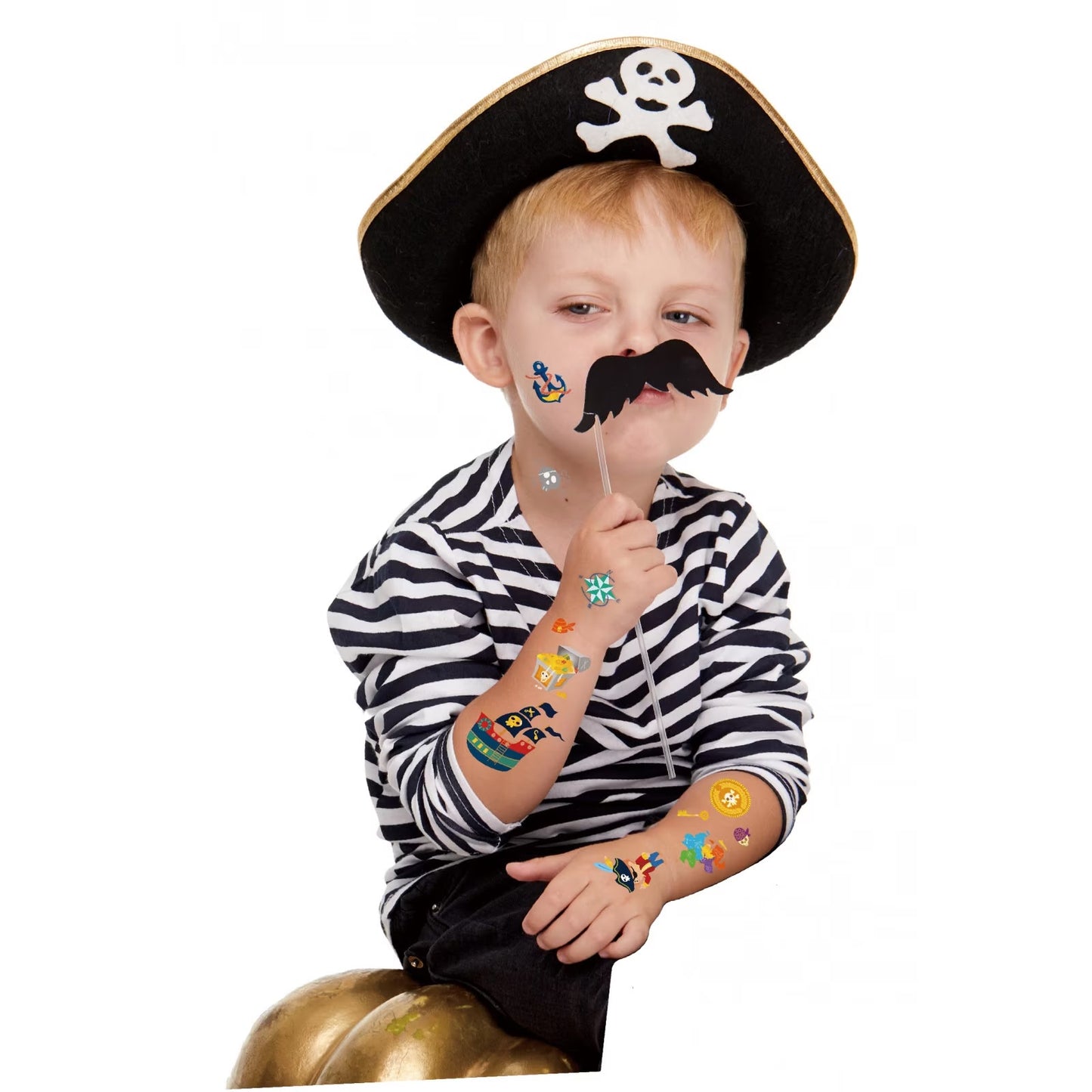 Avenir - Tattoo Sticker - Pirate | 52Pc Set Of Temporary Tattoos-Multicolor