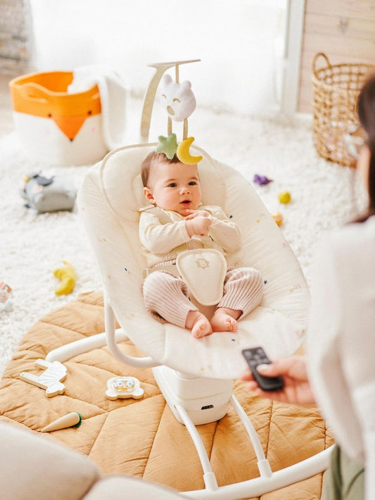 Babymoov -  Lateral Nursery Baby Swing With Remote Control  - Cream