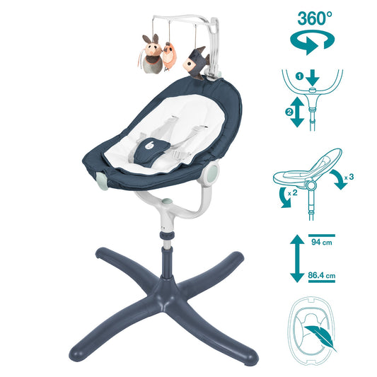 Babymoov -  Swoon Air - 360Degrees High Baby Bouncer - Grey