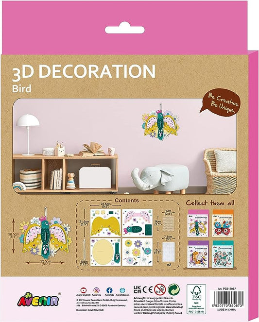 Avenir - 3D Decoration - Bird Kit -Multicolor