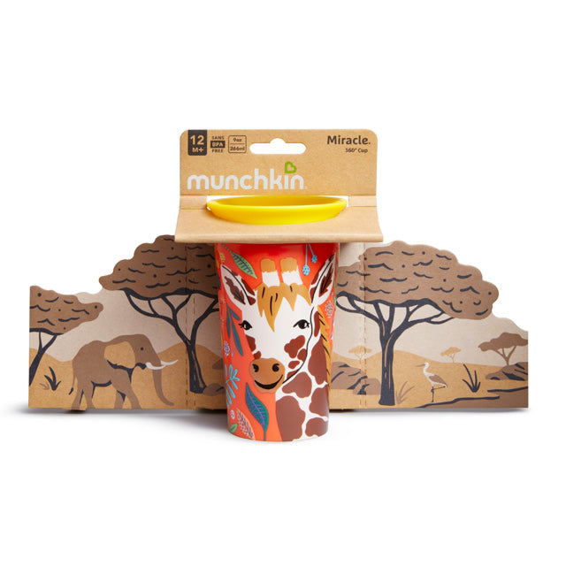 Munchkin- Miracle® 360° Wildlove Sippy Cup 9Oz - 12 Months + -  Giraffe