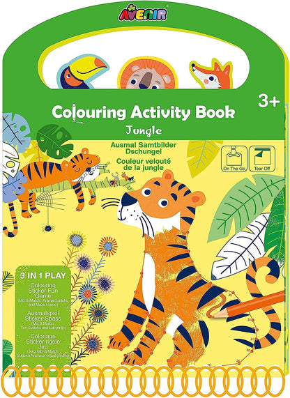 Avenir - Coloring Activity Book - Jungle | On-The-Go Coloring Activity Book-Multicolor