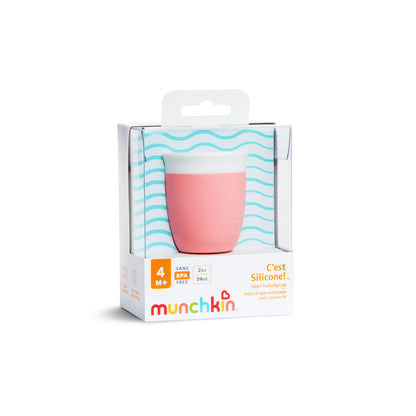 Munchkin- C’Est Silicone!™ Open Training Cup - 2 Oz 4 Months + - Coral