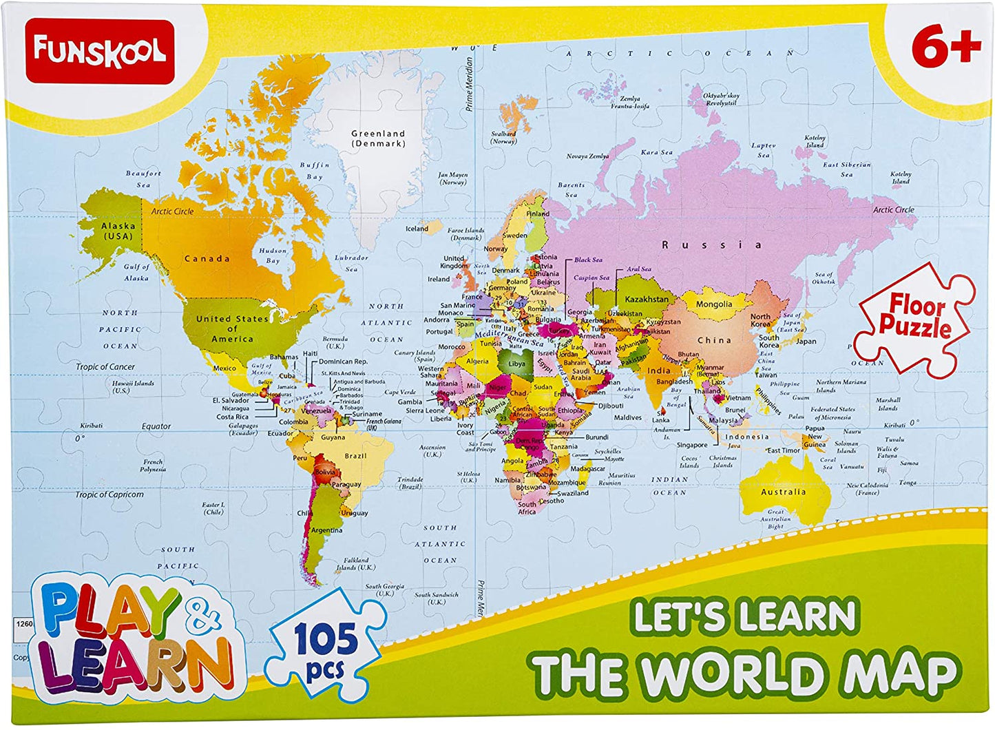 Funskool -  World Map-Multicolor