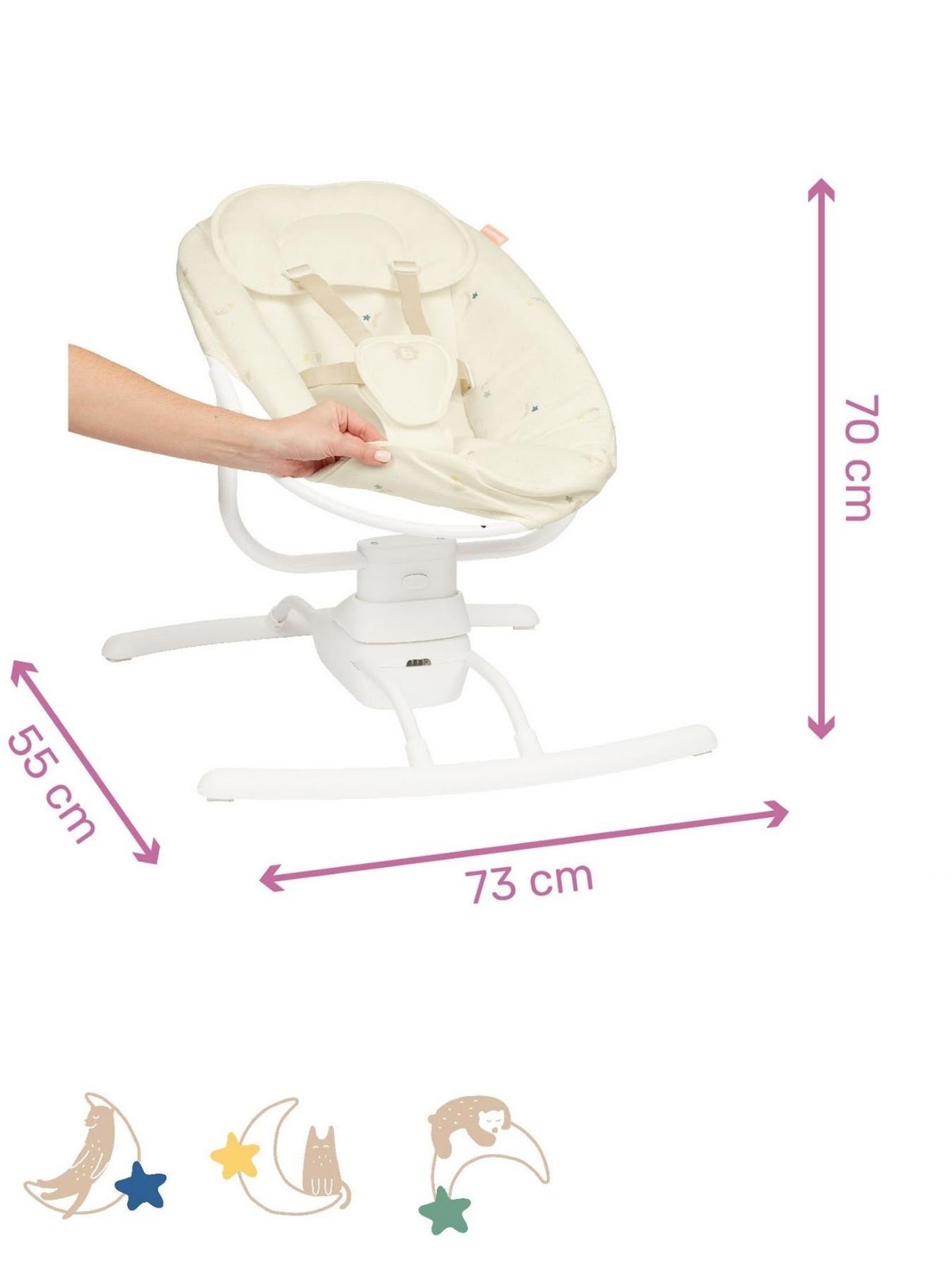 Babymoov -  Lateral Nursery Baby Swing With Remote Control  - Cream