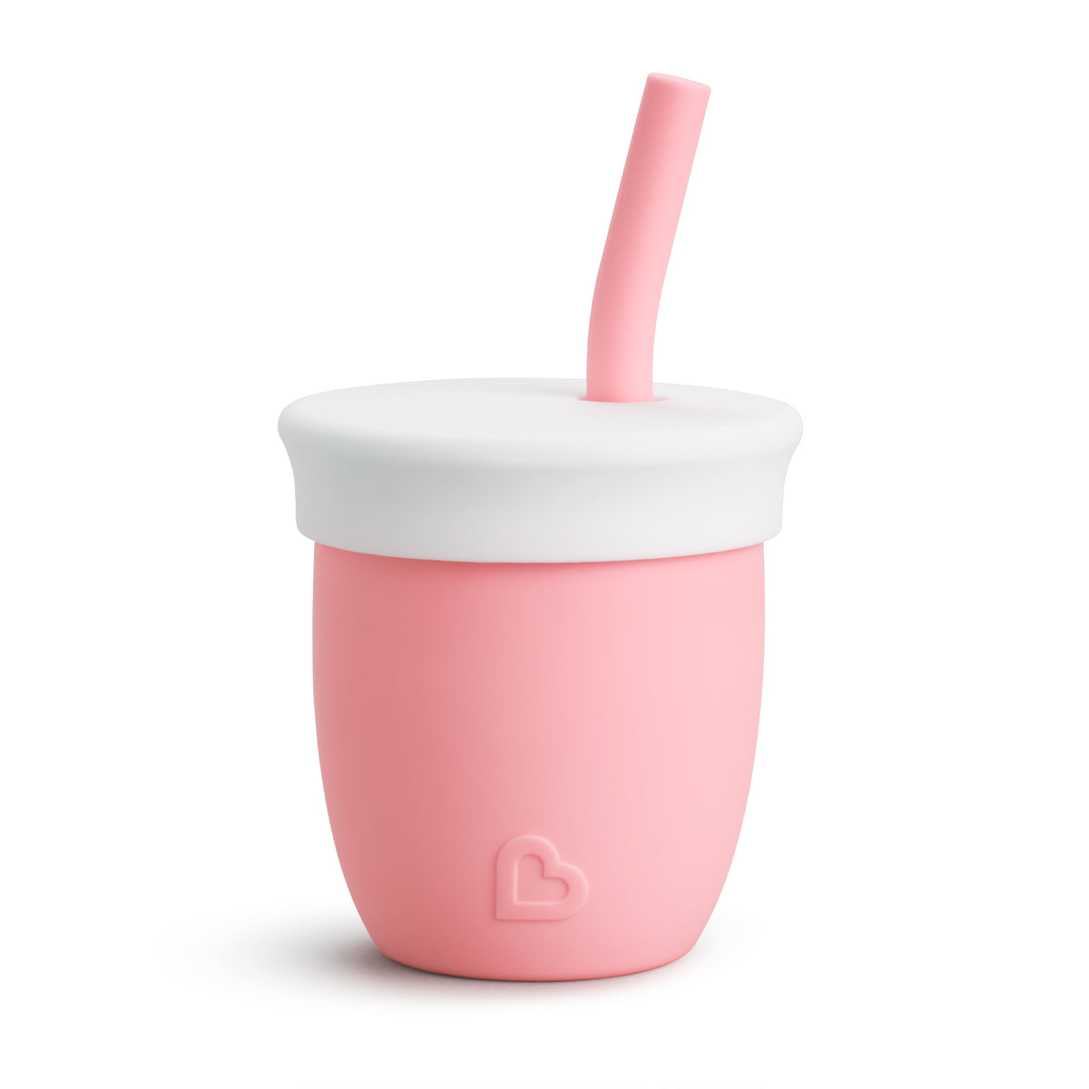 Munchkin- C’Est Silicone!™ Training Cup With Straw - 4 Oz 6 Months  - Coral