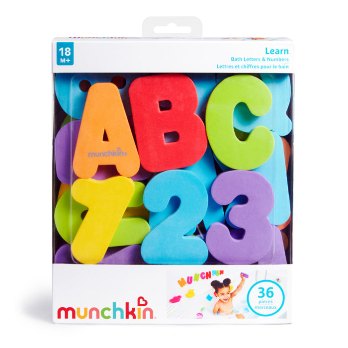 Munchkin- Learn™ Bath Letters & Numbers, Brights, 36 Coun - Multi Color