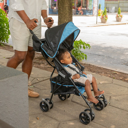 Summer Infant-  3Dmini™ Convenience Stroller With 5-Point Harness & Adjustable Shoulder Straps 6 - 24 Months  - Dusty Blue