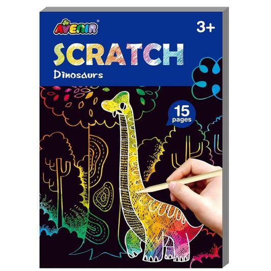 Avenir -  Mini Scratch Book Dinosaurs | Easy-To-Use Activity Book-Multicolor