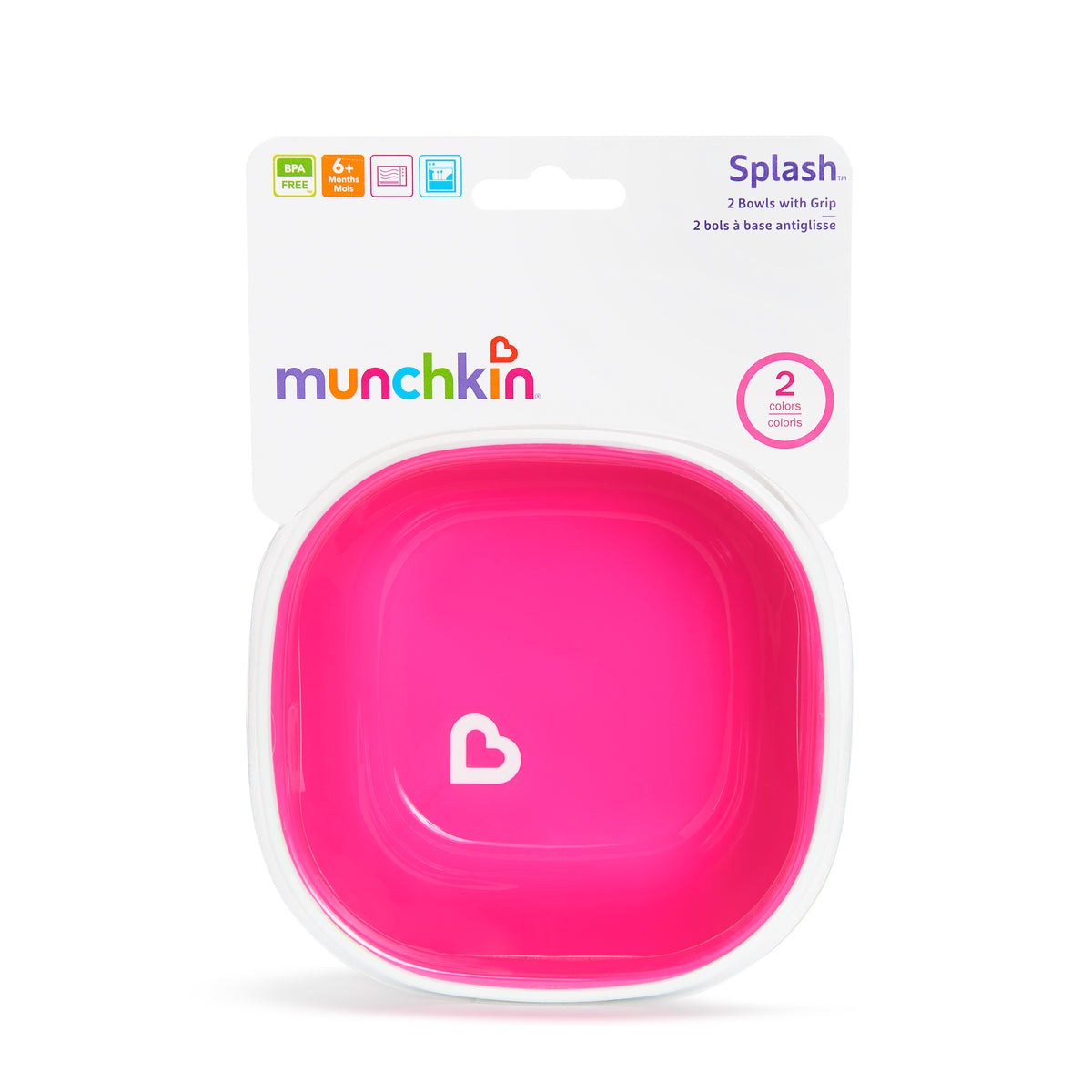 Munchkin- Splash™ Toddler Bowls, Pack Of 2
6 Months + - Pink & Purple