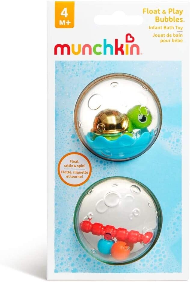 Munchkin- Float & Play Bubbles, Pack Of 2 -4 Months + - Neutral