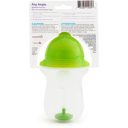 Munchkin- Any Angle™ Click Lock Weighted Straw Trainer Cup 10Oz - 12 Months - Green