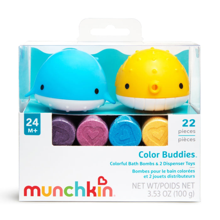 Munchkin- Color Buddies™
(Set Of 20 Colorful Bath Bombs & 2 Dispenser - Multi Color