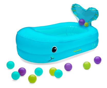 Infantino- Whale Bubble Ball Inflatable Bath Tub-Blue