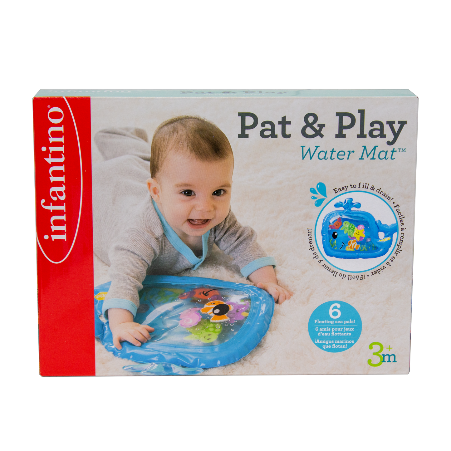 Infantino- Sensory - Pat & Play Water Mat - Whale-Multicolor