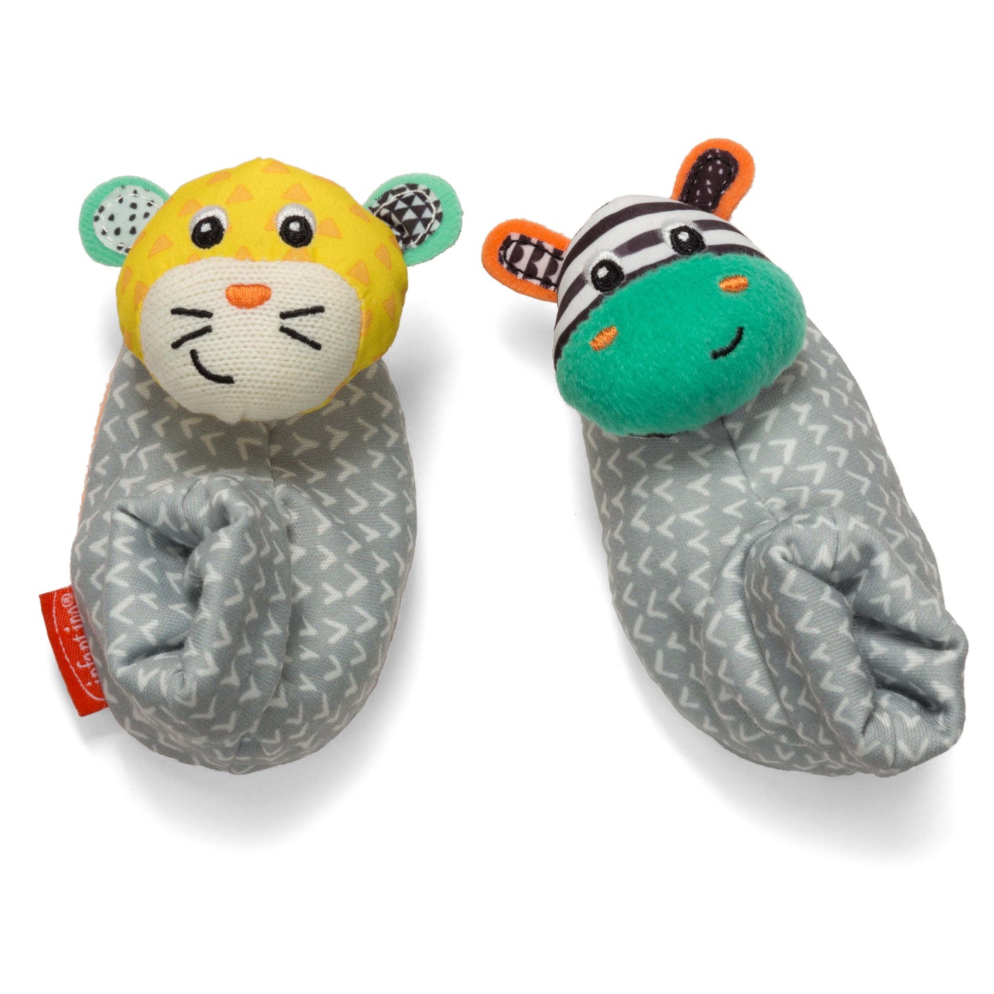 Infantino- Foot Rattles - Zebra/Tiger-Multicolor