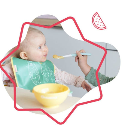 Badabulle - Badabowls | Non Slip 330Ml X 5 & 3 Flexible Spoons For Toddlers, Babies With Silicone Suction Feeding Utensils And Secure Lids | Bpa Free, Pack Of 5