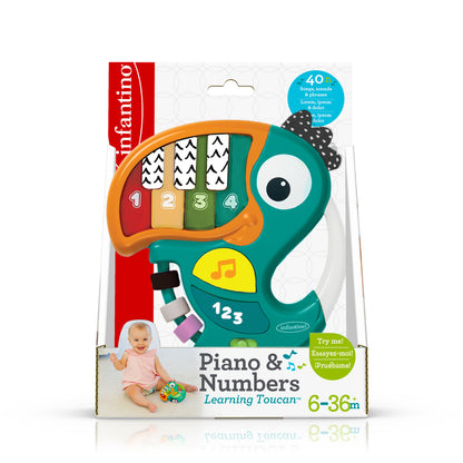 Infantino- Piano & Numbers Learning Toucan-Teal