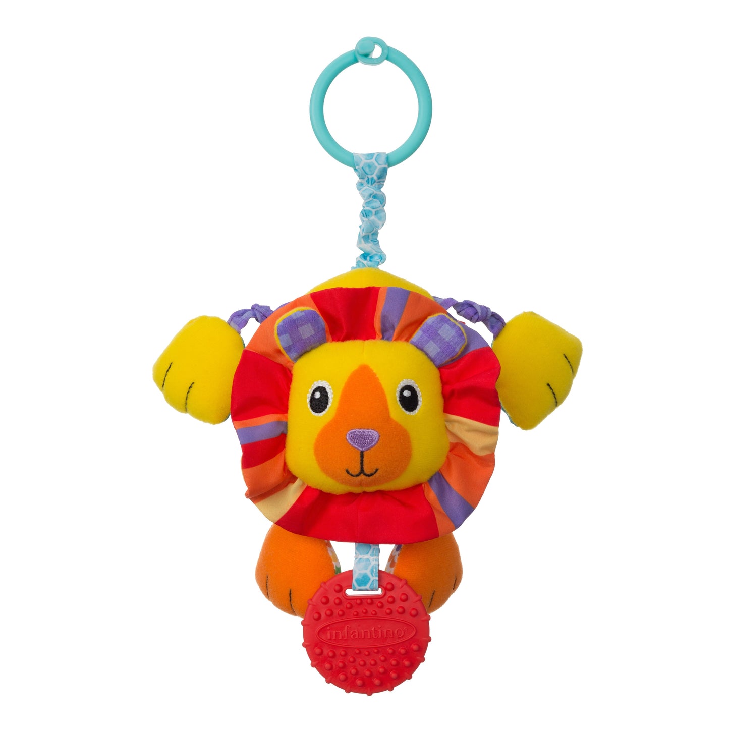 Infantino- Shake & Pull Jittery Pal - Lion-Multicolor