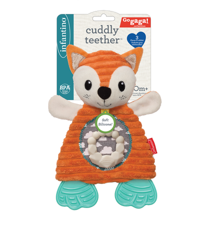 Infantino- Go Gaga Cuddly Teether Fox-Multicolor