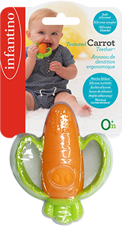 Infantino- Good Bites Textured Carrot Teether-Orange