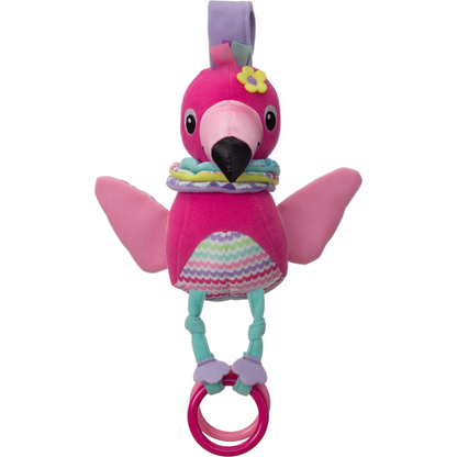 Infantino- Hug & Tug Musical Flamingo-Multicolor