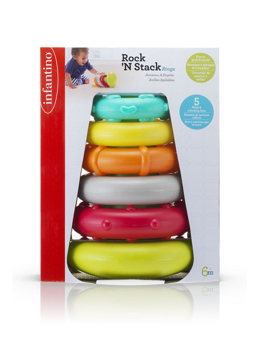 Infantino- Rock'N Stack Rings-Multicolor