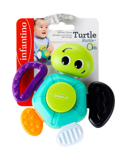 Infantino- Turtle Rattle-Multicolor