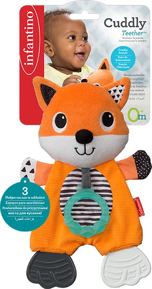 Infantino- Cuddly Teether - Fox-Orange