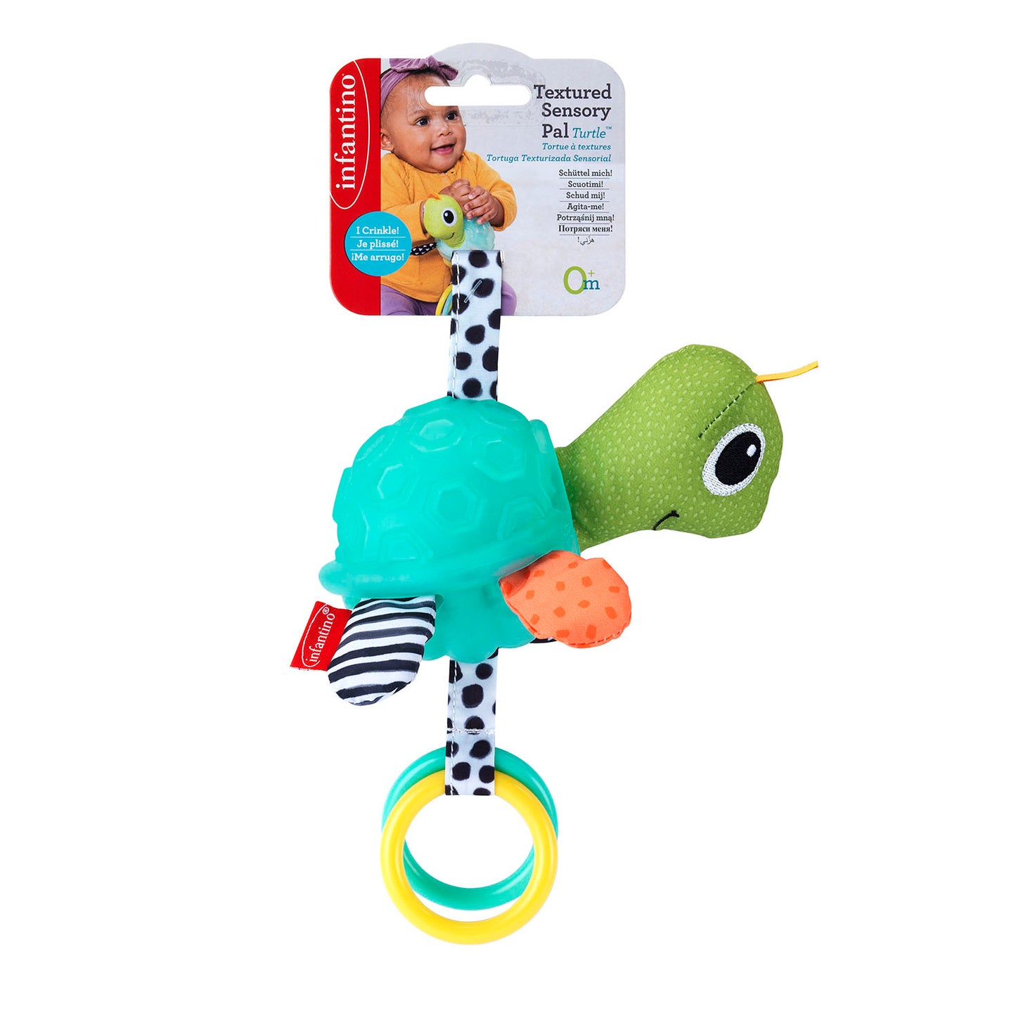 Infantino- Textured Sensory Pal - Turtle -Multicolor