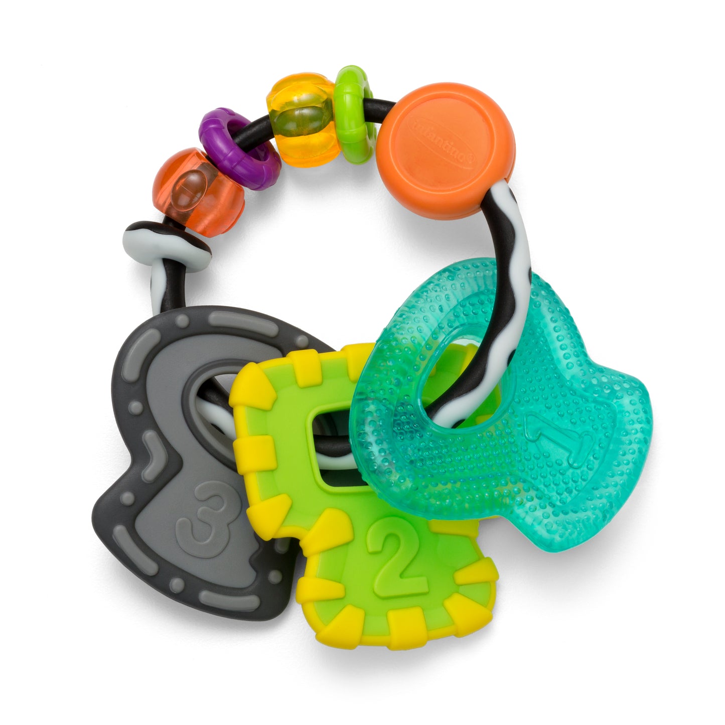 Infantino- Slide & Chew Teether Keys-Multicolor