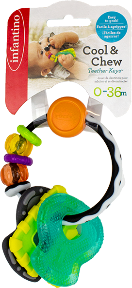 Infantino- Slide & Chew Teether Keys-Multicolor