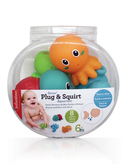 Infantino- Senso' Plug & Squirt Aquarium-Multicolor